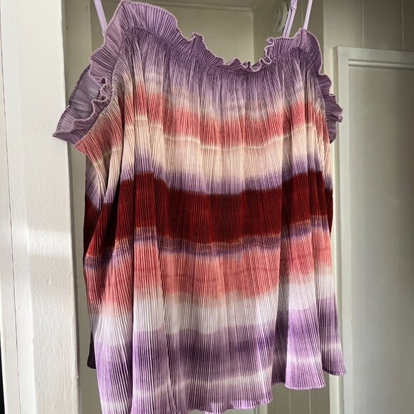 Madewell Texture & Thread Micropleat Tank Top in Ombré Rainbow, Size XL - Picture 5 of 9